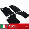 es. set tappetini  MTM Plus neri - bordo nero cotone antiscivolo - battitacco moquette nera
