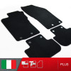 es. set tappetini  MTM Plus neri - bordo nero cotone antiscivolo - battitacco moquette nera