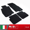 es. set tappetini  MTM Plus neri - bordo nero cotone antiscivolo - battitacco moquette nera