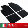 es. set tappetini  MTM Plus neri - bordo nero cotone antiscivolo - battitacco moquette nera