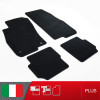 es. set tappetini  MTM Plus neri - bordo nero cotone antiscivolo - battitacco moquette nera