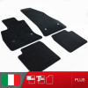 es. set tappetini  MTM Plus neri - bordo nero cotone antiscivolo - battitacco moquette nera