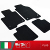 es. set tappetini  MTM Plus neri - bordo nero cotone antiscivolo - battitacco moquette nera