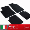 es. set tappetini  MTM Plus neri - bordo nero cotone antiscivolo - battitacco moquette nera