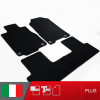 es. set tappetini  MTM Plus neri - bordo nero cotone antiscivolo - battitacco moquette nera