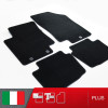 es. set tappetini  MTM Plus neri - bordo nero cotone antiscivolo - battitacco moquette nera