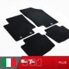 es. set tappetini  MTM Plus neri - bordo nero cotone antiscivolo - battitacco moquette nera