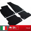 es. set tappetini  MTM Plus neri - bordo nero cotone antiscivolo - battitacco moquette nera