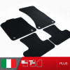 es. set tappetini  MTM Plus neri - bordo nero cotone antiscivolo - battitacco moquette nera