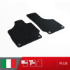 es. set tappetini  MTM Plus neri - bordo nero cotone antiscivolo - battitacco moquette nera
