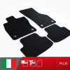 es. set tappetini  MTM Plus neri - bordo nero cotone antiscivolo - battitacco moquette nera