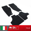 es. set tappetini  MTM Plus neri - bordo nero cotone antiscivolo - battitacco moquette nera