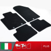 es. set tappetini  MTM Plus neri - bordo nero cotone antiscivolo - battitacco moquette nera