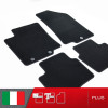 es. set tappetini  MTM Plus neri - bordo nero cotone antiscivolo - battitacco moquette nera