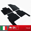 es. set tappetini  MTM Plus neri - bordo nero cotone antiscivolo - battitacco moquette nera