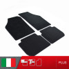 es. set tappetini  MTM Plus neri - bordo nero cotone antiscivolo - battitacco moquette nera