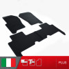 es. set tappetini  MTM Plus neri - bordo nero cotone antiscivolo - battitacco moquette nera