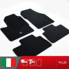 es. set tappetini  MTM Plus neri - bordo nero cotone antiscivolo - battitacco moquette nera