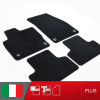 es. set tappetini  MTM Plus neri - bordo nero cotone antiscivolo - battitacco moquette nera