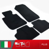 es. set tappetini  MTM Plus neri - bordo nero cotone antiscivolo - battitacco moquette nera