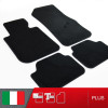 es. set tappetini  MTM Plus neri - bordo nero cotone antiscivolo - battitacco moquette nera