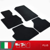 es. set tappetini  MTM Plus neri - bordo nero cotone antiscivolo - battitacco moquette nera