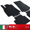 es. set tappetini  MTM Plus neri - bordo nero cotone antiscivolo - battitacco moquette nera