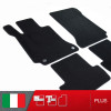 es. set tappetini  MTM Plus neri - bordo nero cotone antiscivolo - battitacco moquette nera