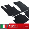 es. set tappetini  MTM Plus neri - bordo nero cotone antiscivolo - battitacco moquette nera