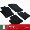 es. set tappetini  MTM Plus neri - bordo nero cotone antiscivolo - battitacco moquette nera