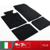 es. set tappetini  MTM Plus neri - bordo nero cotone antiscivolo - battitacco moquette nera