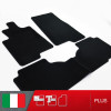 es. set tappetini  MTM Plus neri - bordo nero cotone antiscivolo - battitacco moquette nera