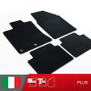 es. set tappetini  MTM Plus neri - bordo nero cotone antiscivolo - battitacco moquette nera