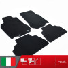 es. set tappetini  MTM Plus neri - bordo nero cotone antiscivolo - battitacco moquette nera