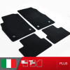 es. set tappetini  MTM Plus neri - bordo nero cotone antiscivolo - battitacco moquette nera