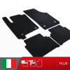 es. set tappetini  MTM Plus neri - bordo nero cotone antiscivolo - battitacco moquette nera