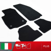 es. set tappetini  MTM Plus neri - bordo nero cotone antiscivolo - battitacco moquette nera