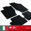 es. set tappetini  MTM Plus neri - bordo nero cotone antiscivolo - battitacco moquette nera