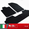 es. set tappetini  MTM Plus neri - bordo nero cotone antiscivolo - battitacco moquette nera