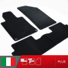 es. set tappetini  MTM Plus neri - bordo nero cotone antiscivolo - battitacco moquette nera