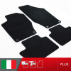 es. set tappetini  MTM Plus neri - bordo nero cotone antiscivolo - battitacco moquette nera