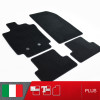 es. set tappetini  MTM Plus neri - bordo nero cotone antiscivolo - battitacco moquette nera