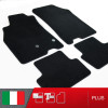 es. set tappetini  MTM Plus neri - bordo nero cotone antiscivolo - battitacco moquette nera