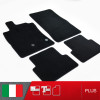 es. set tappetini  MTM Plus neri - bordo nero cotone antiscivolo - battitacco moquette nera