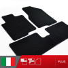 es. set tappetini  MTM Plus neri - bordo nero cotone antiscivolo - battitacco moquette nera