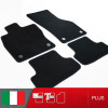 es. set tappetini  MTM Plus neri - bordo nero cotone antiscivolo - battitacco moquette nera