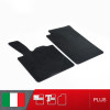 es. set tappetini  MTM Plus neri - bordo nero cotone antiscivolo - battitacco moquette nera