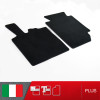 es. set tappetini  MTM Plus neri - bordo nero cotone antiscivolo - battitacco moquette nera