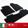 es. set tappetini  MTM Plus neri - bordo nero cotone antiscivolo - battitacco moquette nera