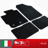 es. set tappetini  MTM Plus neri - bordo nero cotone antiscivolo - battitacco moquette nera